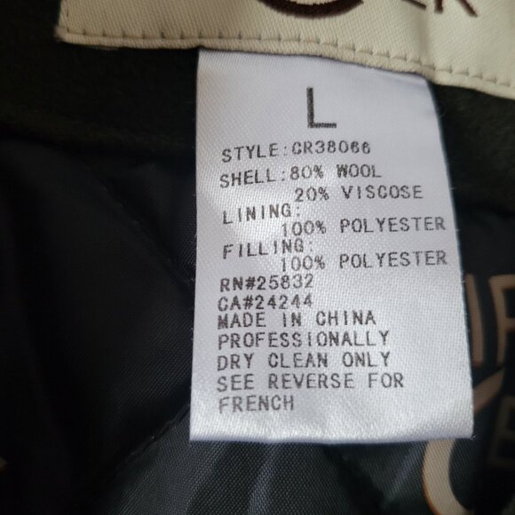 Cripple Creek Men’s L Concealed Carry Wool Melton Vest, Fully Lined and Quilted - Picture 7 of 10